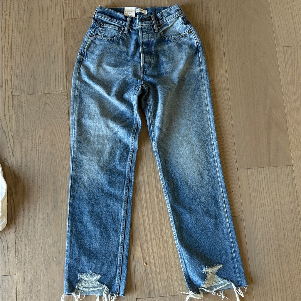 Mousy Vintage Classic Blue Distressed Women's Jeans